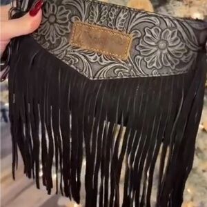 New Wrangler Crossbody Fringe Boho Western Clutch Bag